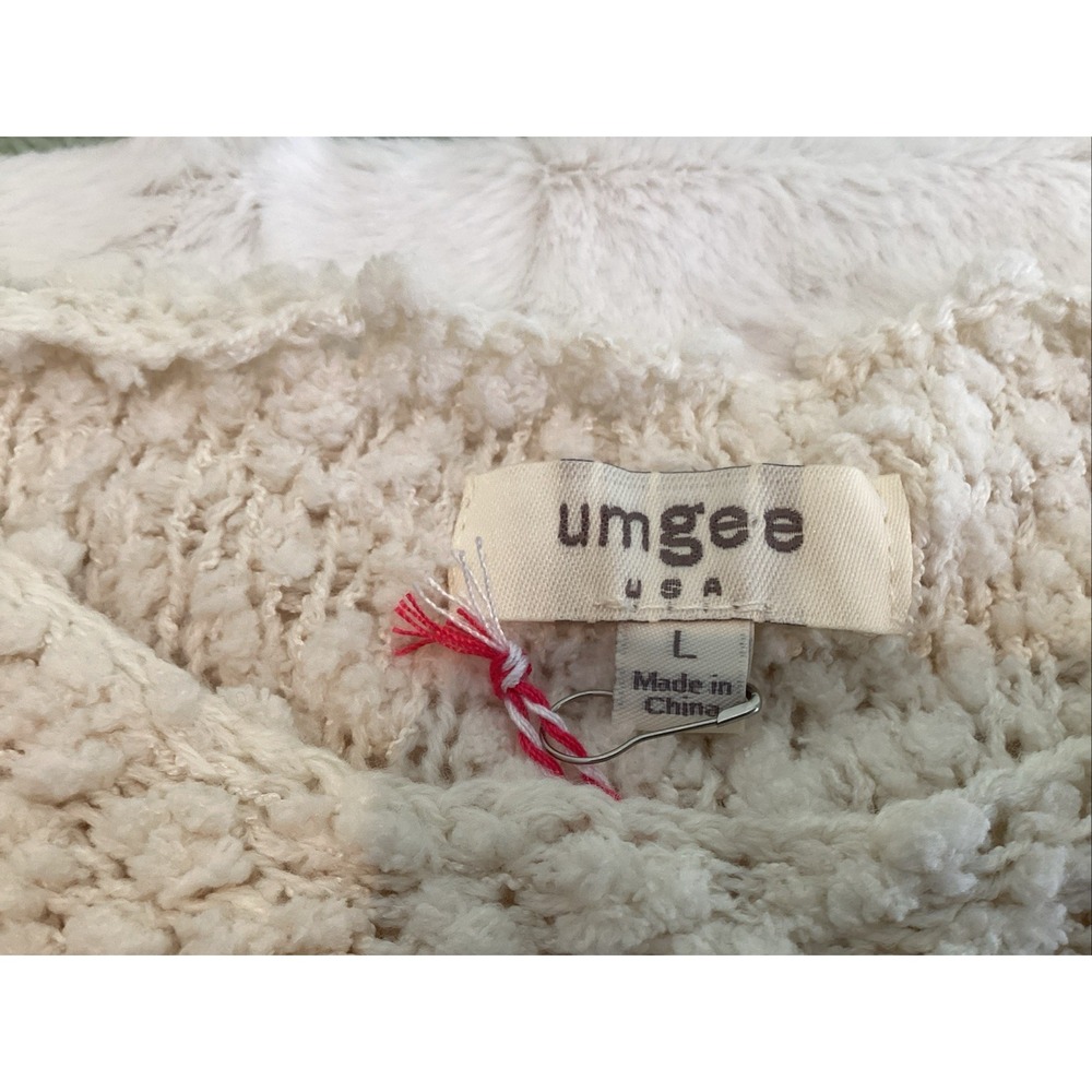 UMGEE BERRY Longline Textured Pockets Sweater/Tunic Fisherman's Wife Size L New - Picture 5 of 6